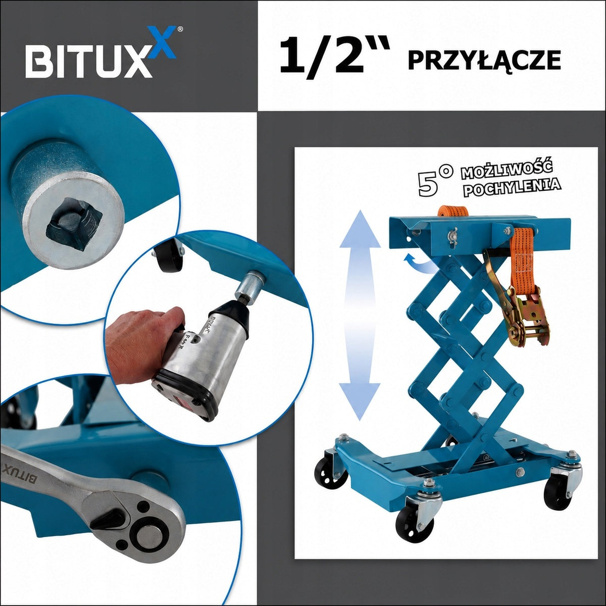 Gearbox LIFT STAND 18,5-58cm 200kg hydraulic for car Manufacturer code MS19550