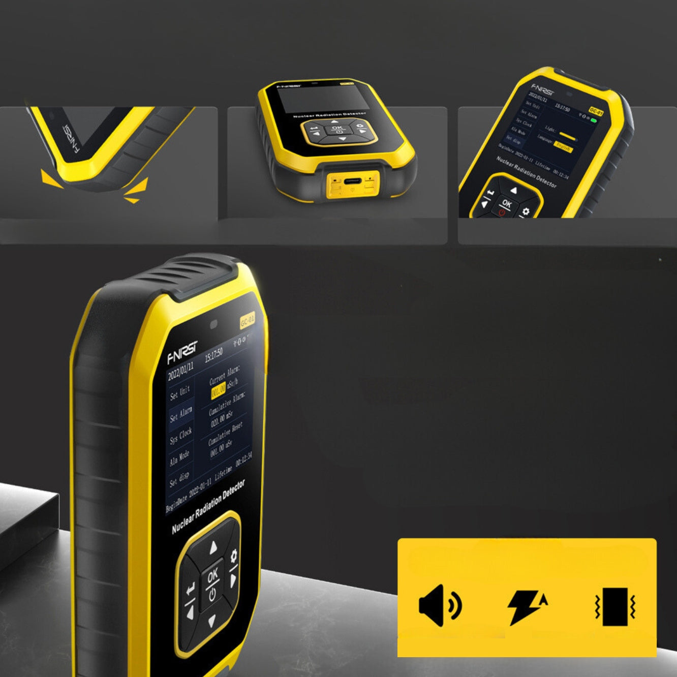 Geiger counter detector nuclear radiation LCD dosimeter GC01 Manufacturer code SRB-4048274155527