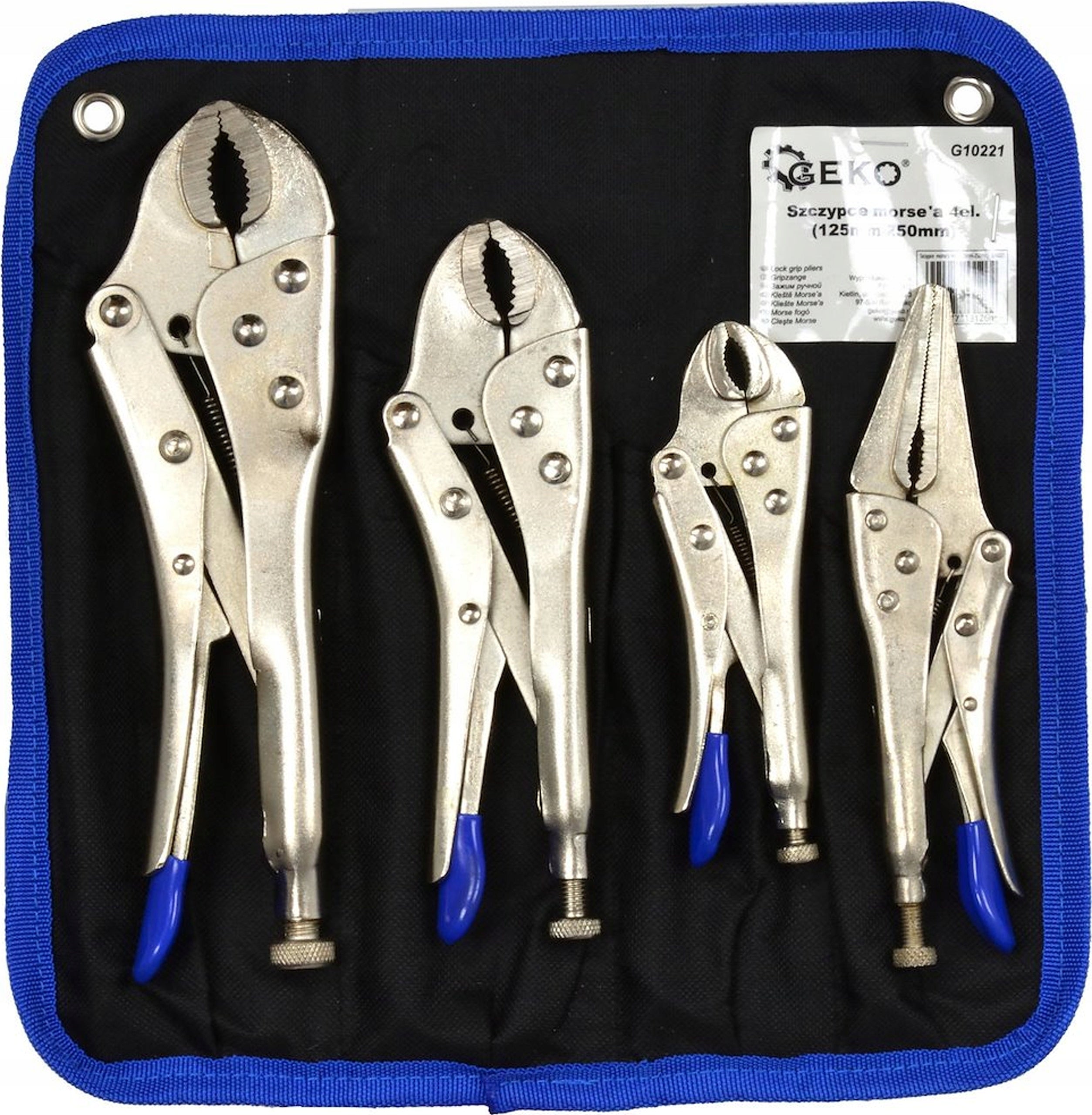 Geko Morse clamping pliers 4el. 125-250mm set G10221