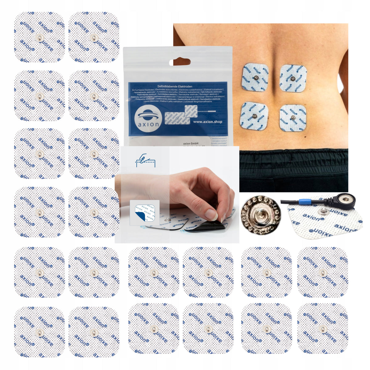 Gel electrodes TENS EMS for Compex SP FIT SNAP 5x5 cm self-adhesive 20 pcs