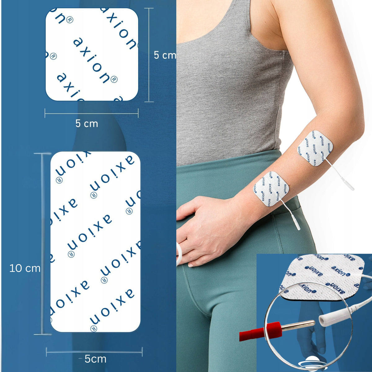 Gel electrodes tens ems self-adhesive 2mm set 16 pcs XXL 5x 5cm 10x5cm Medical device yes