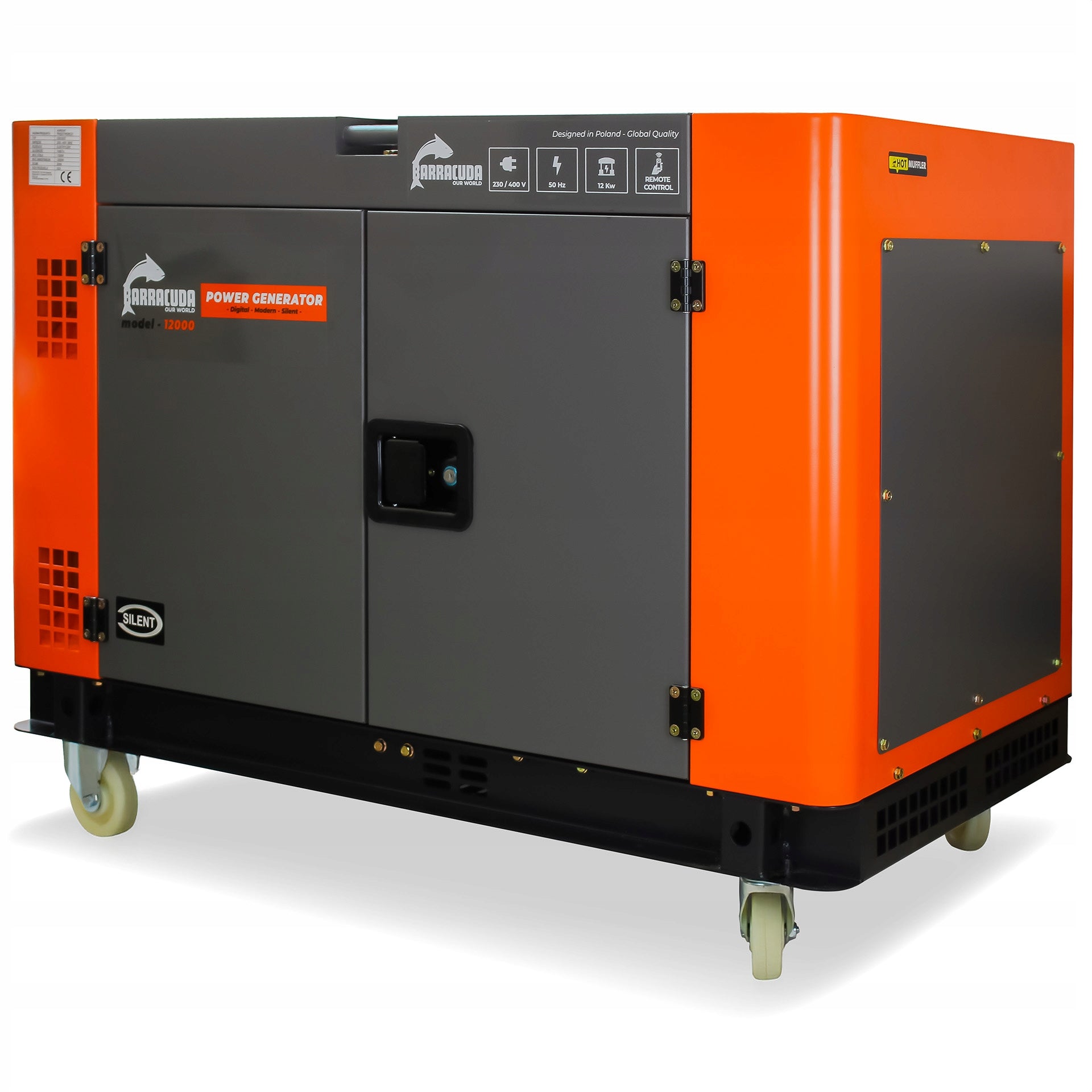 Generator set 15kVA 12kW 400V Barracuda 12000 SILENT DIESEL 2V92 FE
