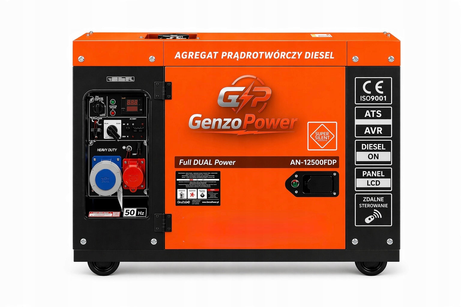 Generator set 3F/1F DUO Genezo 9,5 KW DIESEL AN-12500 FDP Packaging status original