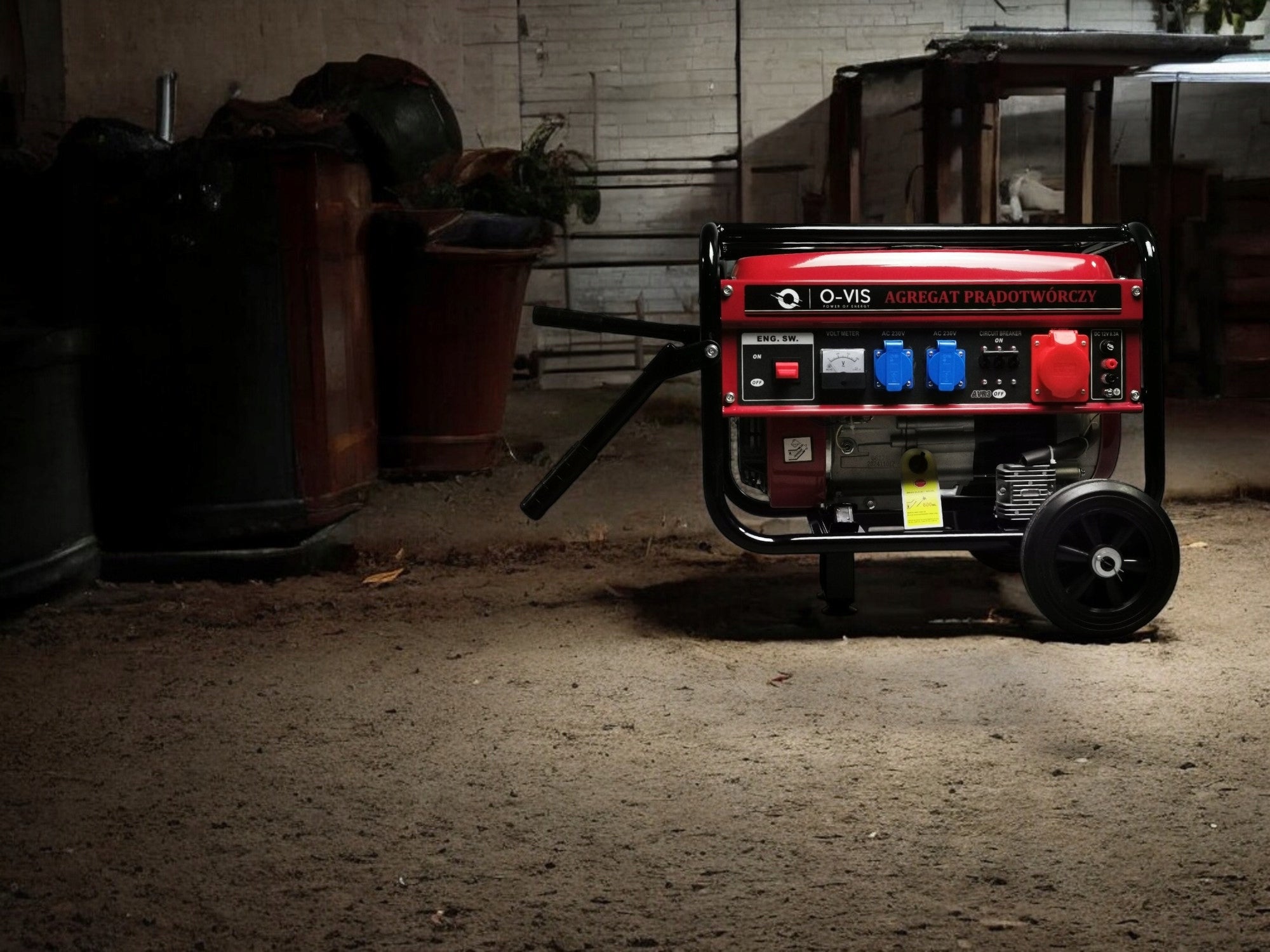 Generator set 3kW LPG Petrol AVR OHV 7HP Wheels 230V/400V +12V OVIS Packaging status original
