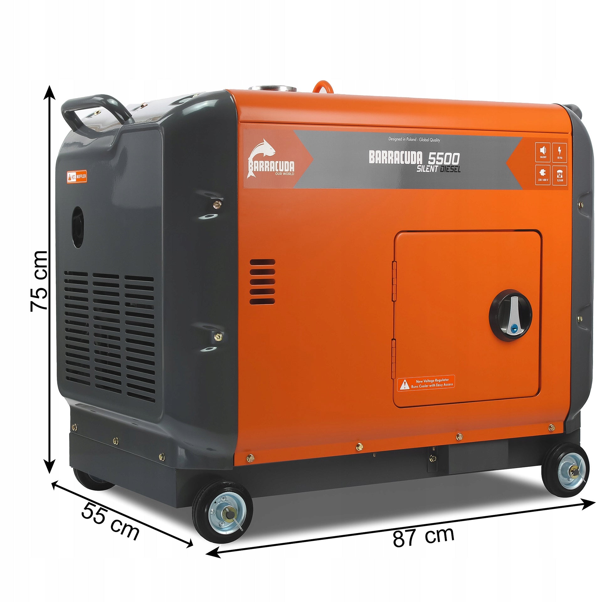 Generator set 7kVA 5,5kW 230V 400V BARRACUDA DIESEL 5500 SILENT Manufacturer code B55003FSILENT