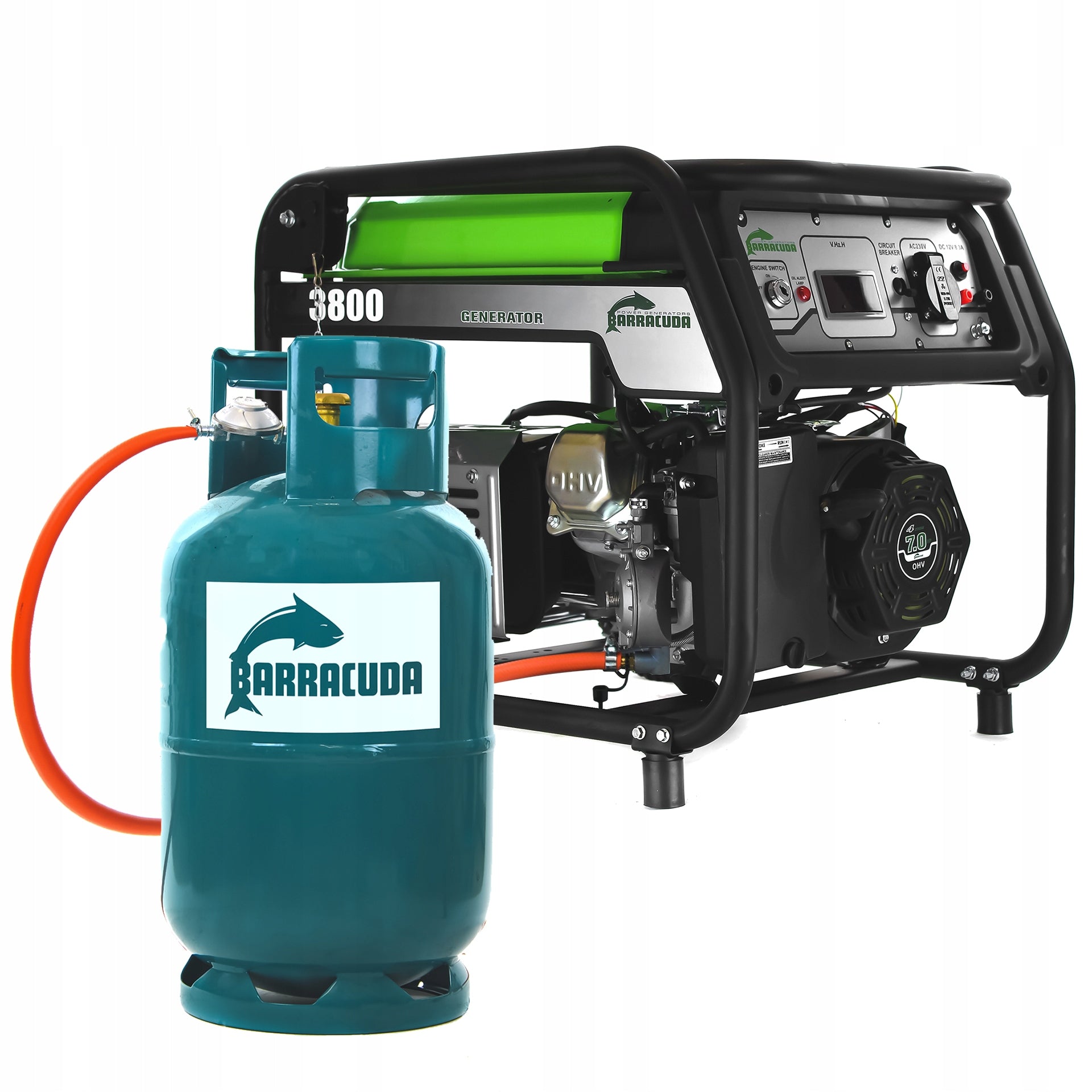 Generator set Barracuda 3800 3,8kW (4,75kVA ) 230V AVR Petrol LPG Manufacturer code 3800 1F LPG