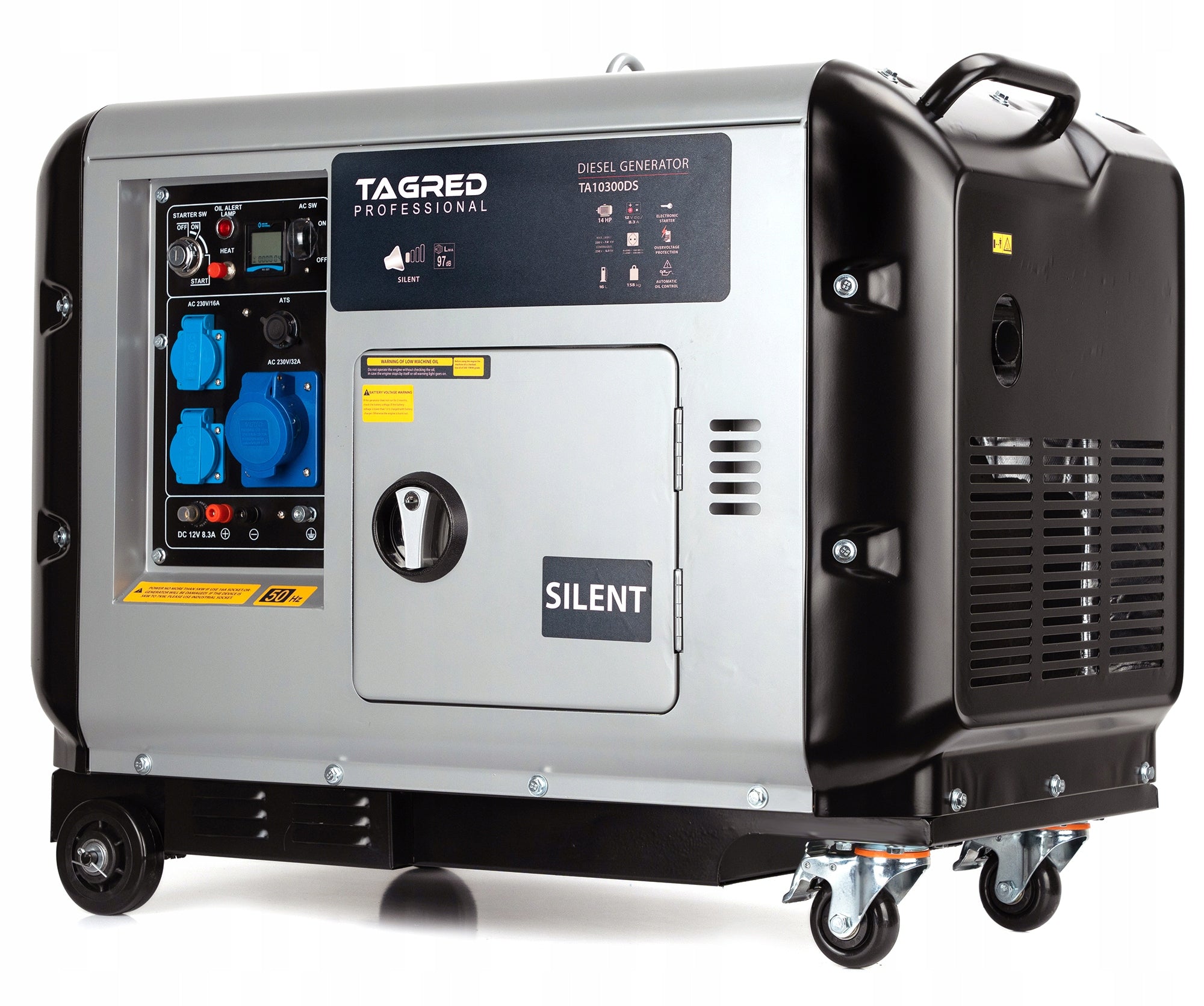 Generator set DIESEL 10300W 3x230V socket PROFI 32A + 2x Oil Silent Brand Tagred