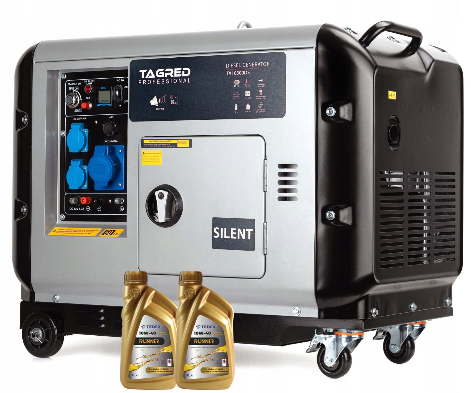 Generator set DIESEL 10300W 3x230V socket PROFI 32A + 2x Oil Silent