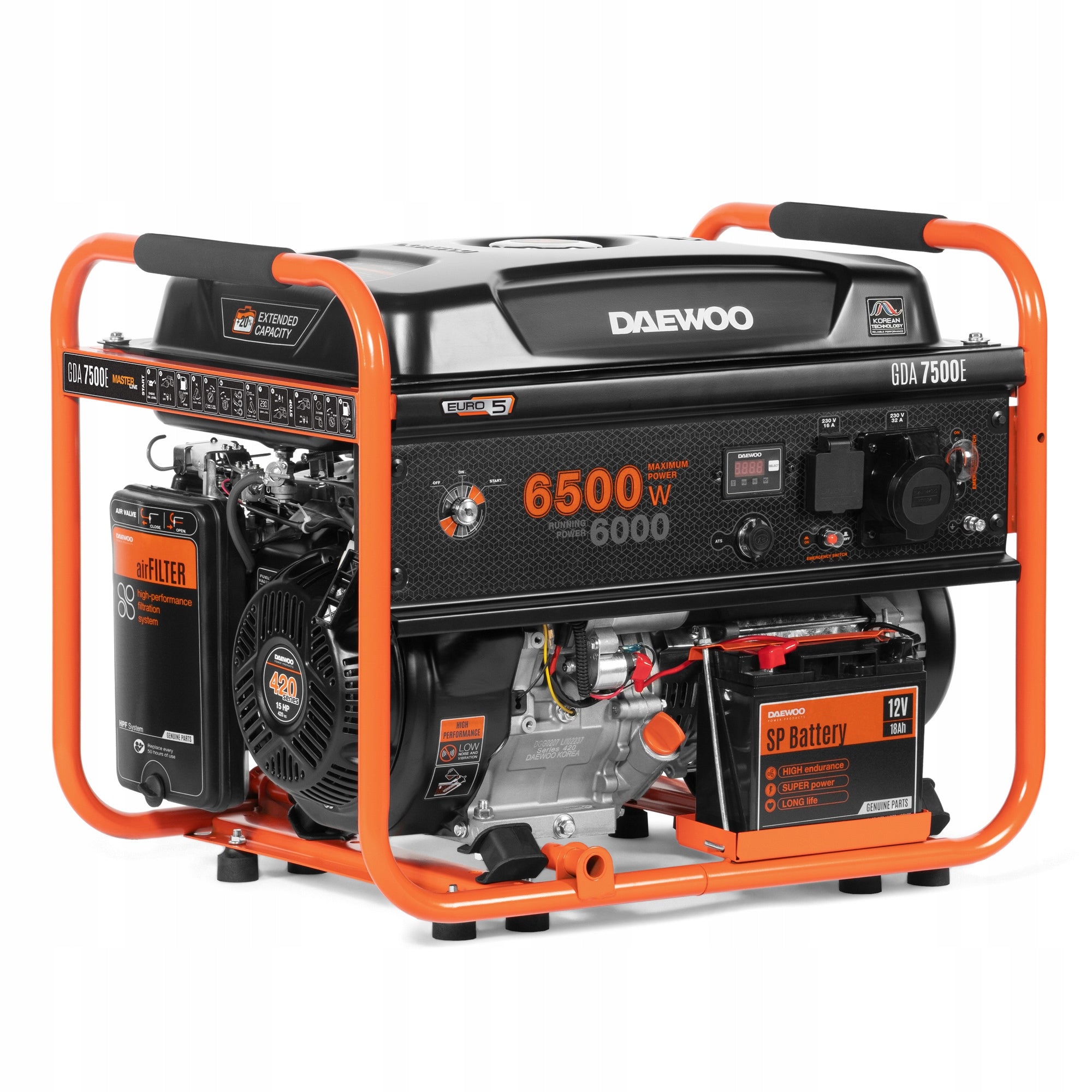 Generator set Generator DAEWOO GDA 7500E 6.5kW 15KM 230V E-start AVR