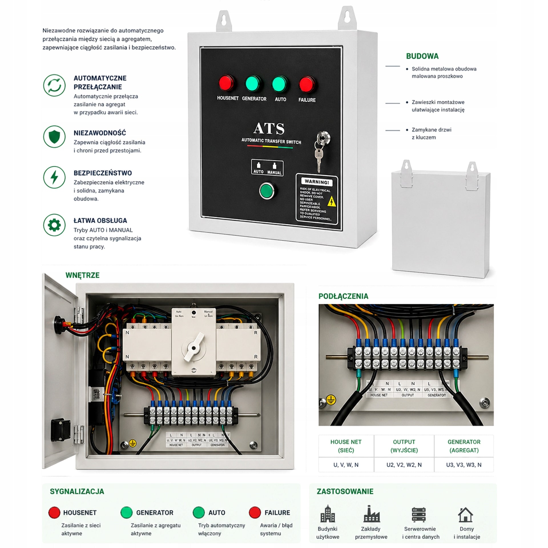 Generator set INWERTER 10kW 230V/400V Barracuda 10000 SILENT + ATS Manufacturer code KM14000iE+ATS