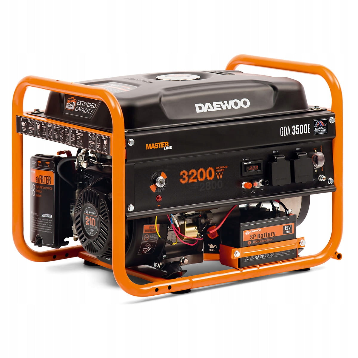 Generator set portable single-phase Daewoo 3500 W petrol Manufacturer code 8800356871482