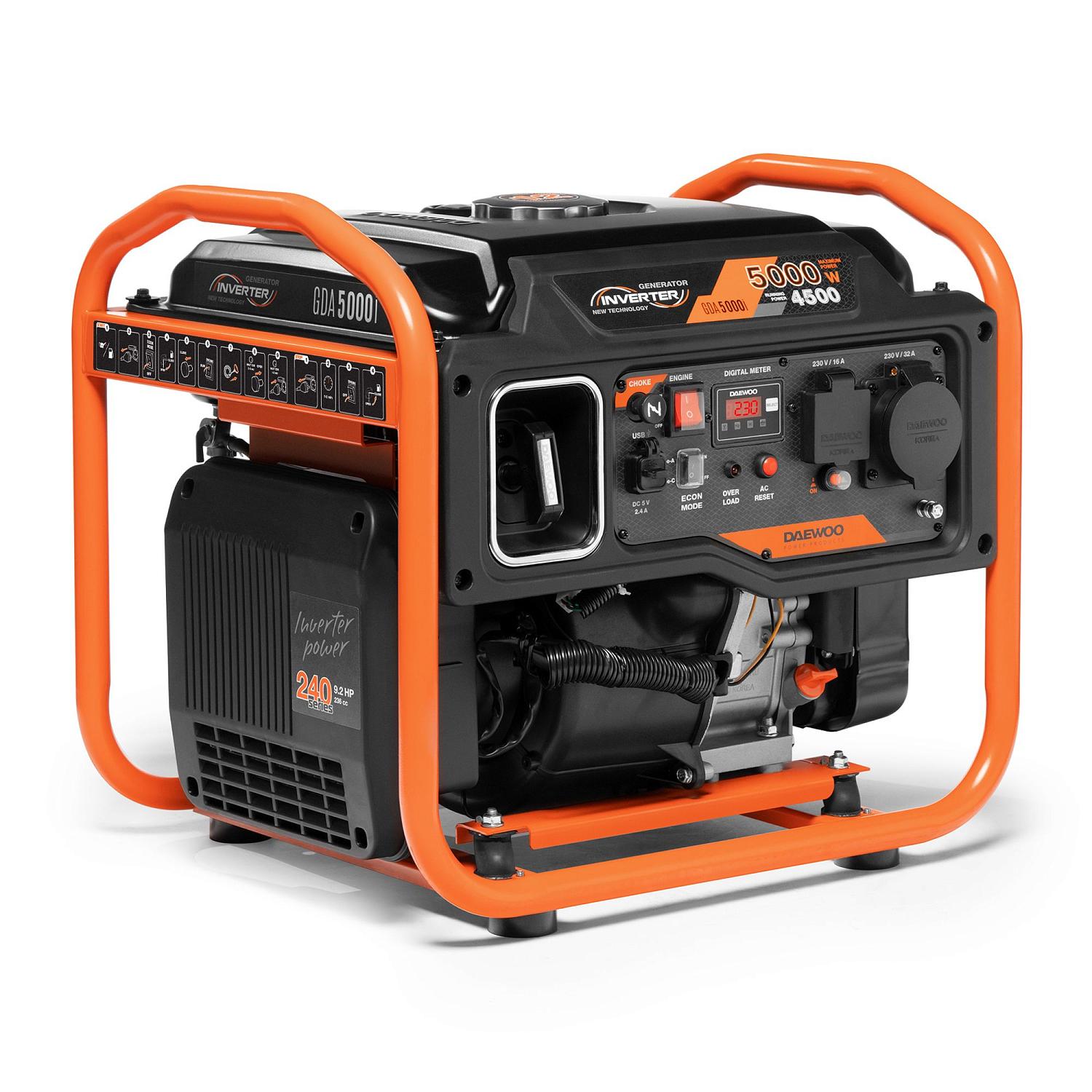 Generator set portable single-phase Daewoo 5000 W petrol