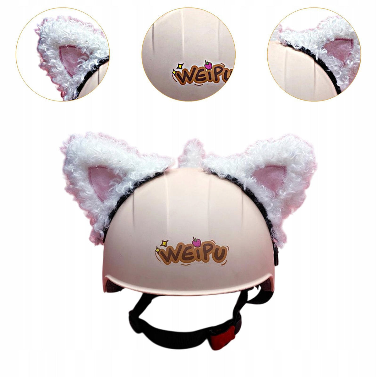 Generic Helmet Accessories,Cat Ears for Helmet Decor Cute Helmet White Packaging status original