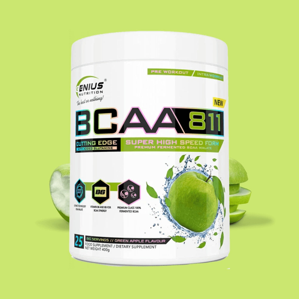 Genius Nutrition BCAA 811 (400g) Green Apple Expiration date at least 3 months from the date of purchase