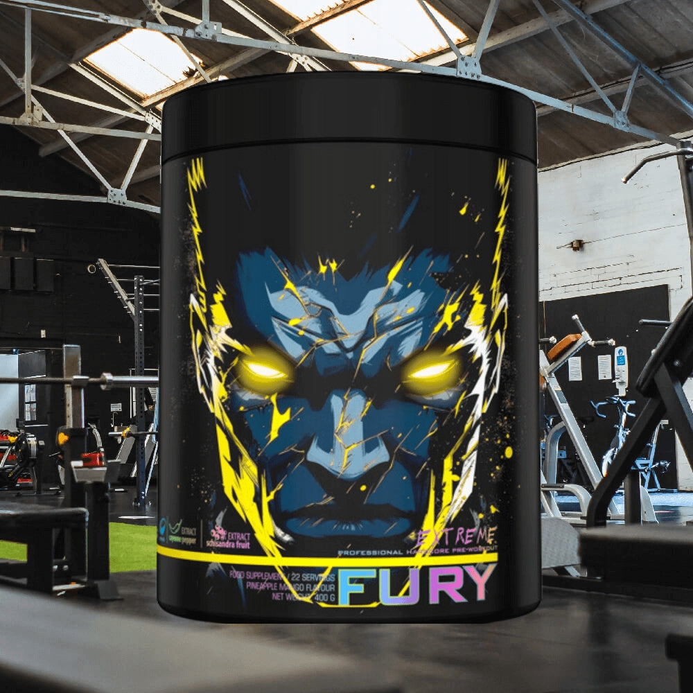 Genius Nutrition Fury Extreme 400g PRE-WORKOUT PINEAPPLE MANGO Packaging status original