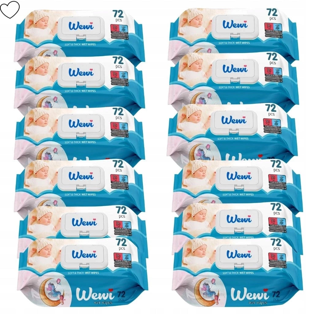 Gentle Moisturized Wipes for Infants and Children Wewi Baby 72 pcs.x12