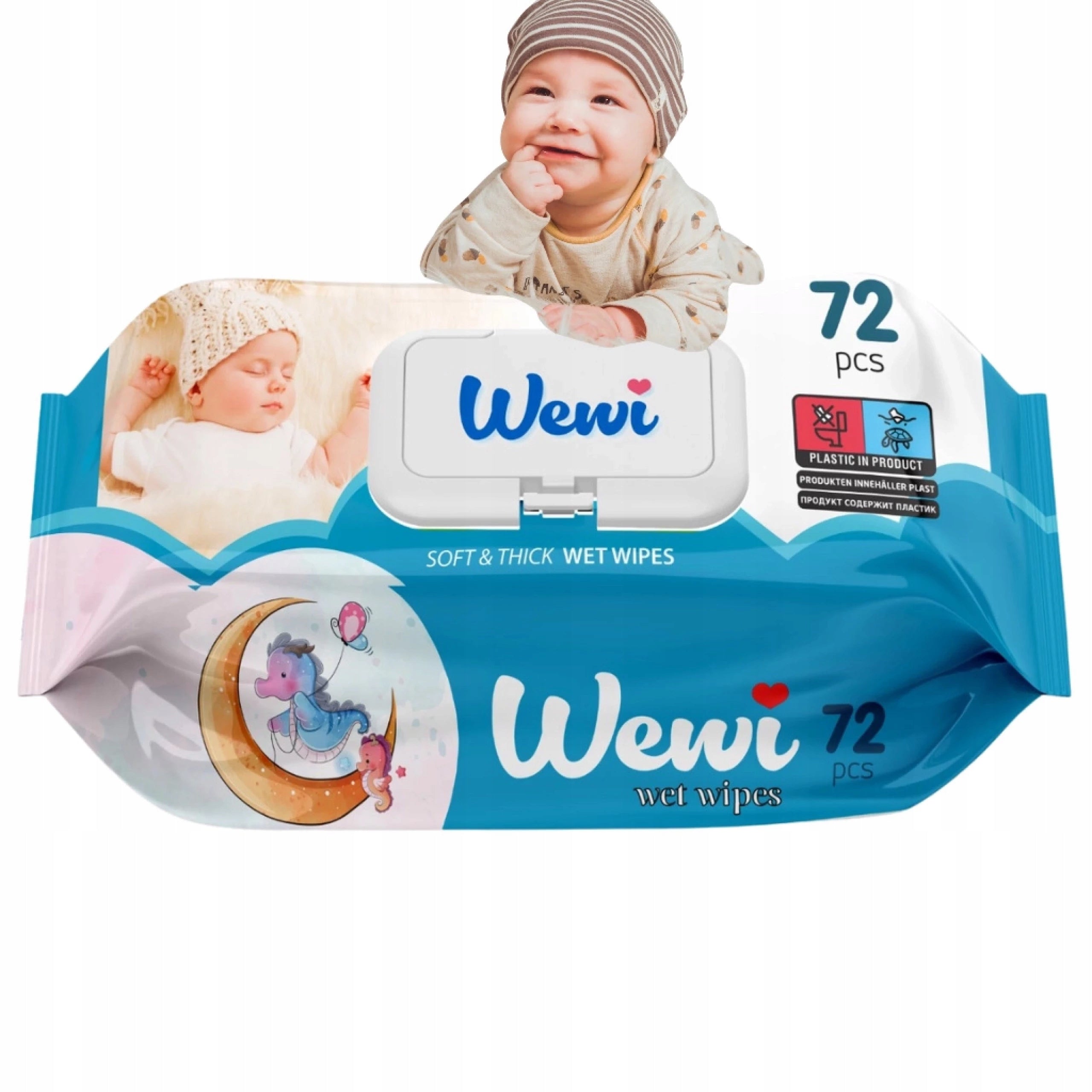 Gentle Moisturized Wipes for Infants and Children Wewi Baby 72 pcs.