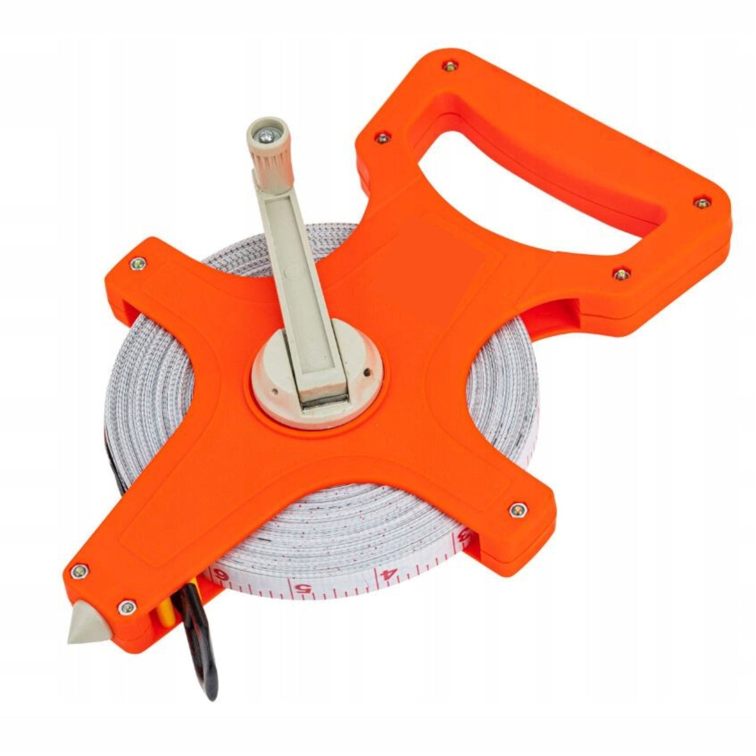 Geodesic tape measure measuring cup in crank housing 50M