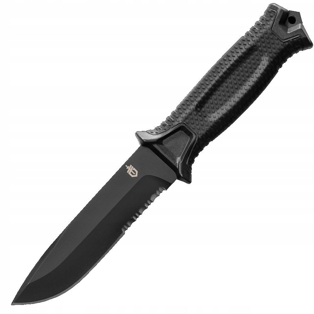 Gerber 31-003648 Strongarm outdoorový nůž 12,7 cm, celočerná, zoubkování