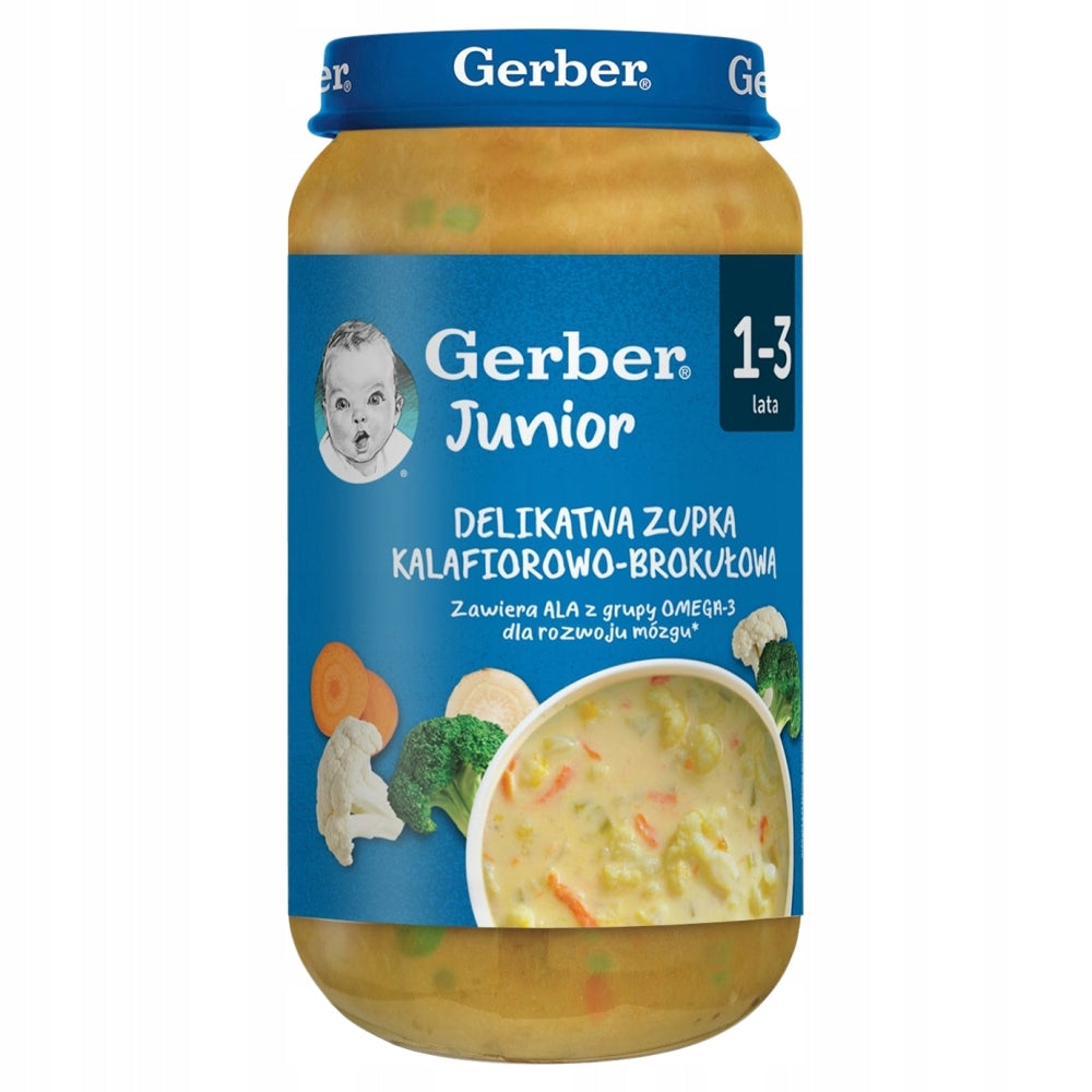 Gerber Junior Soups: Pumpkin Stew Cauliflower-Broccoli Tomato 8x250g Brand Gerber