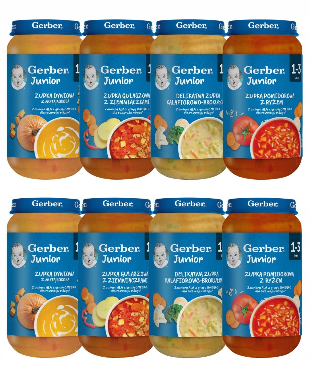 Gerber Junior Soups: Pumpkin Stew Cauliflower-Broccoli Tomato 8x250g