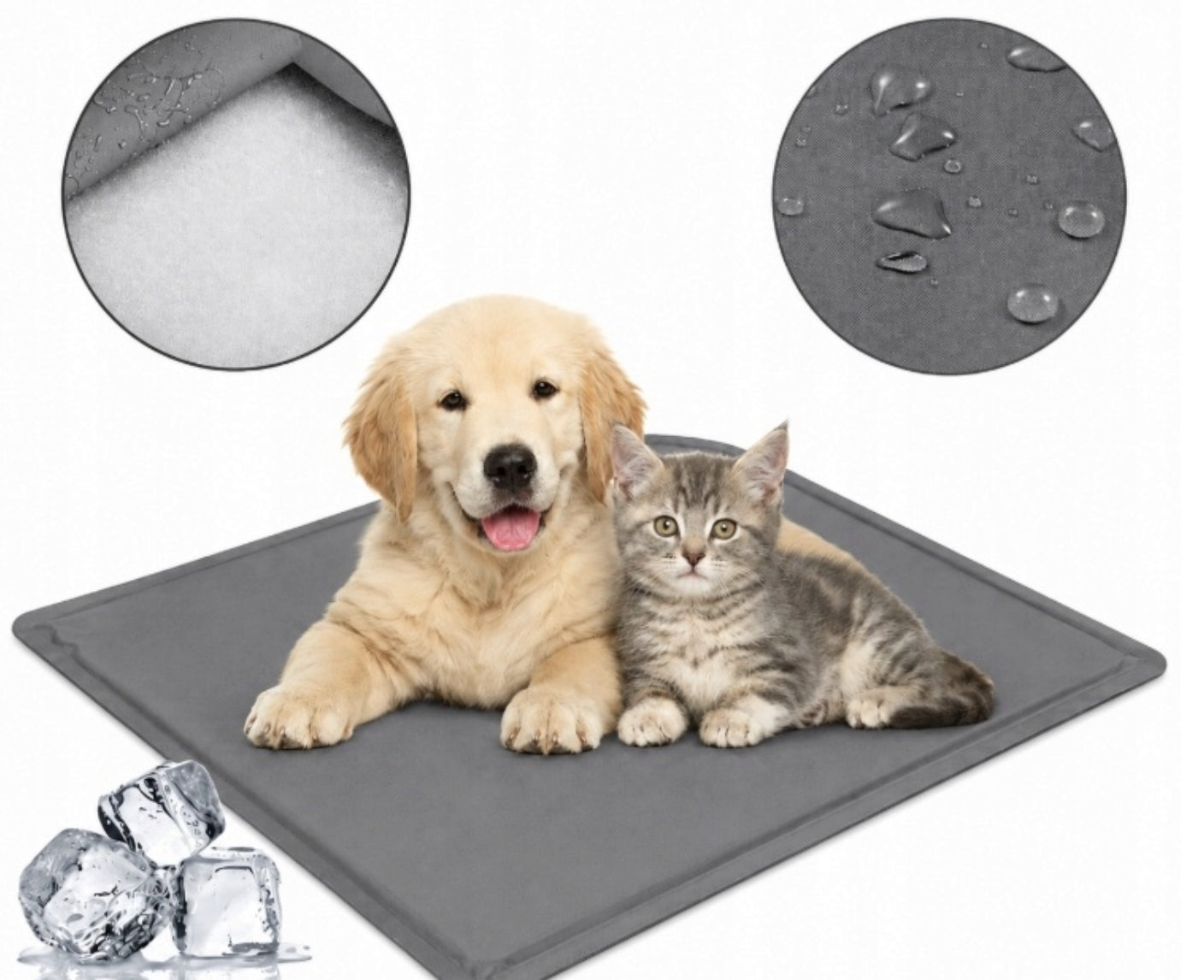 German PET CAT DOG COOLING MAT WATERPROOF 60x40 Color gray
