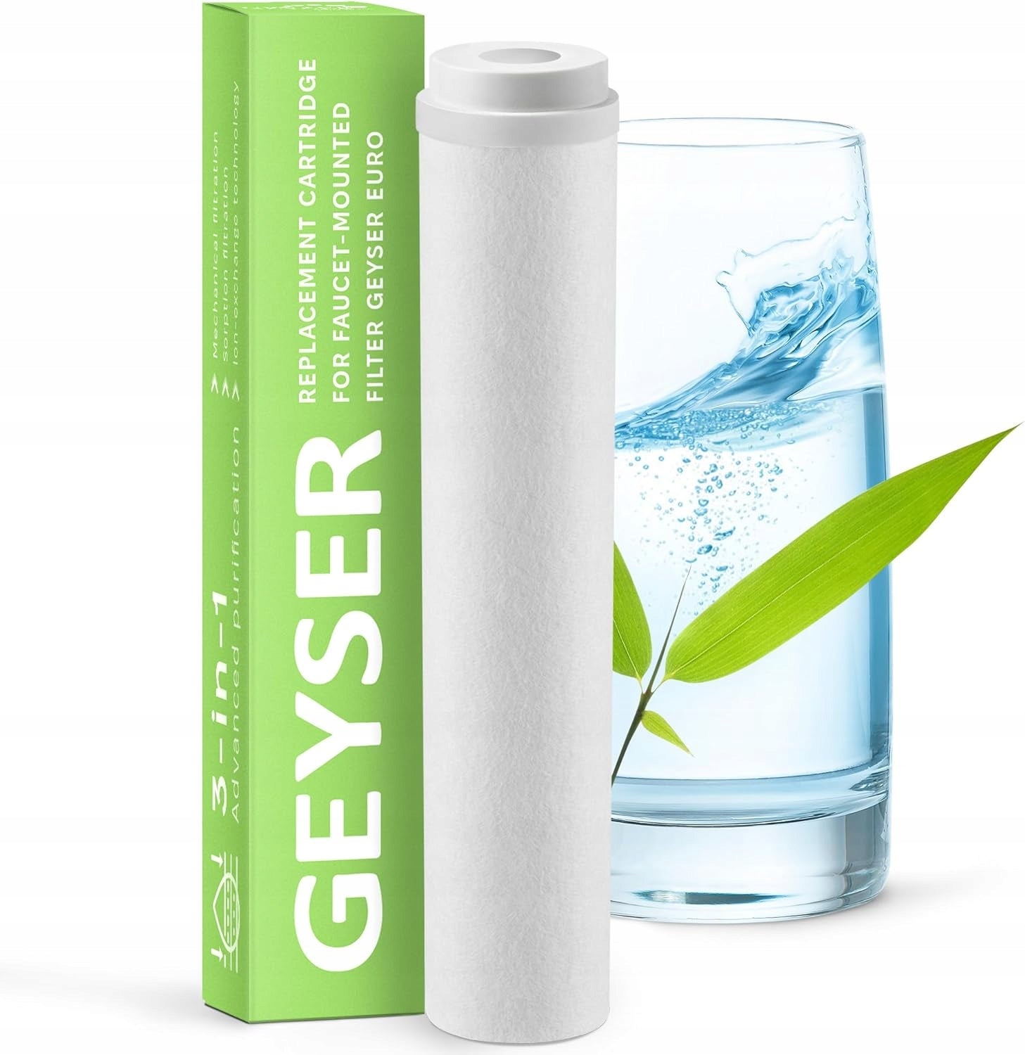 Geyser Euro Cartridge Chlorine Reduction & Scale Protection, Up to 3 Months