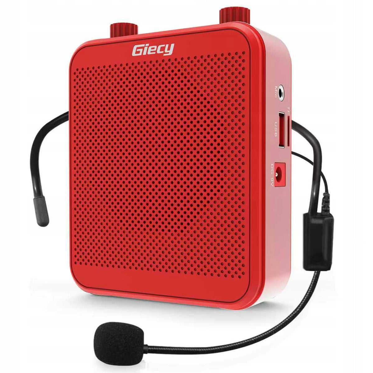 Giecy 30W Voice Amplifier with Mic 2800mAh for Teachers/Guides (Red)
