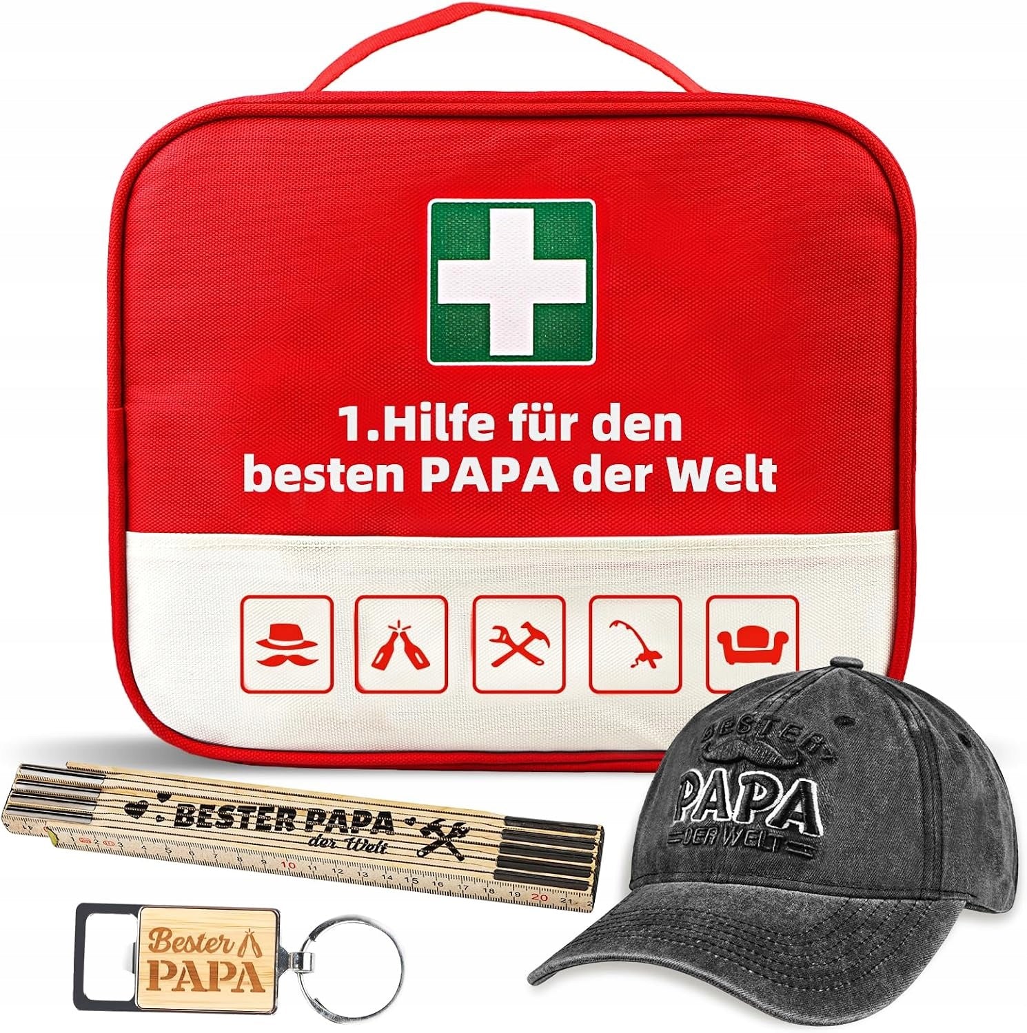Gift for Dad Father's Day Papa Birthday Set Cap Opener Keychain DE