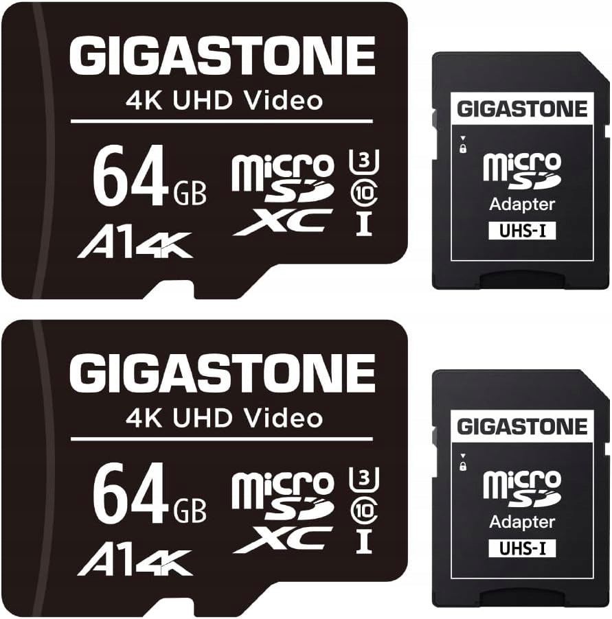 Gigastone Micro SDXC Card 64GB Class 10 90MB/s 30MB/s 4K UHD