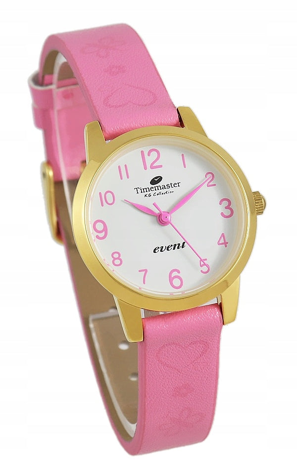 Girls' watch with numbers on the strap pink Timemaster 013/06