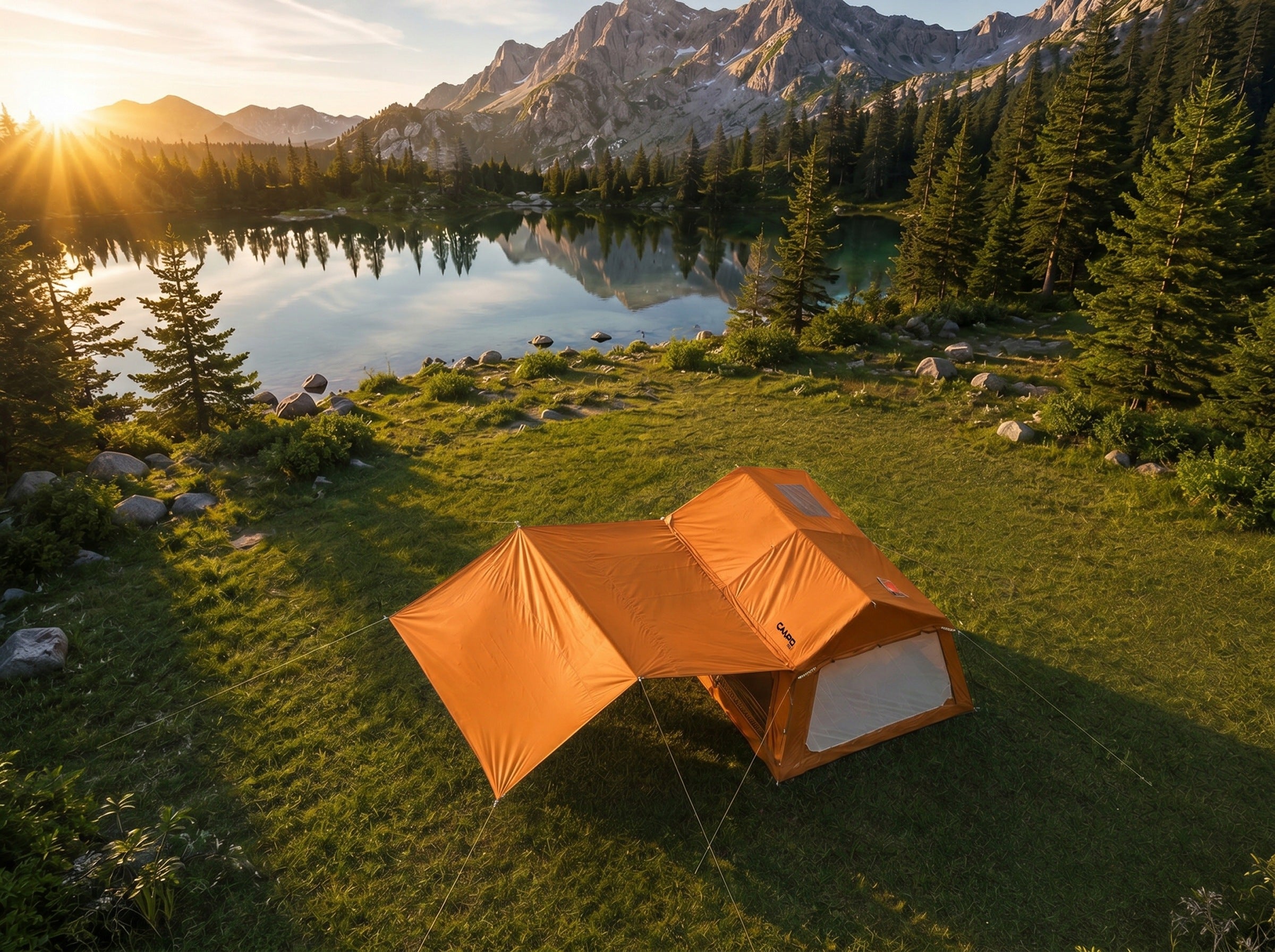 Glamping Camping Pumped Tent for 10 Pers Large Oxford Vestibule Manufacturer code COTS12X-XLOE