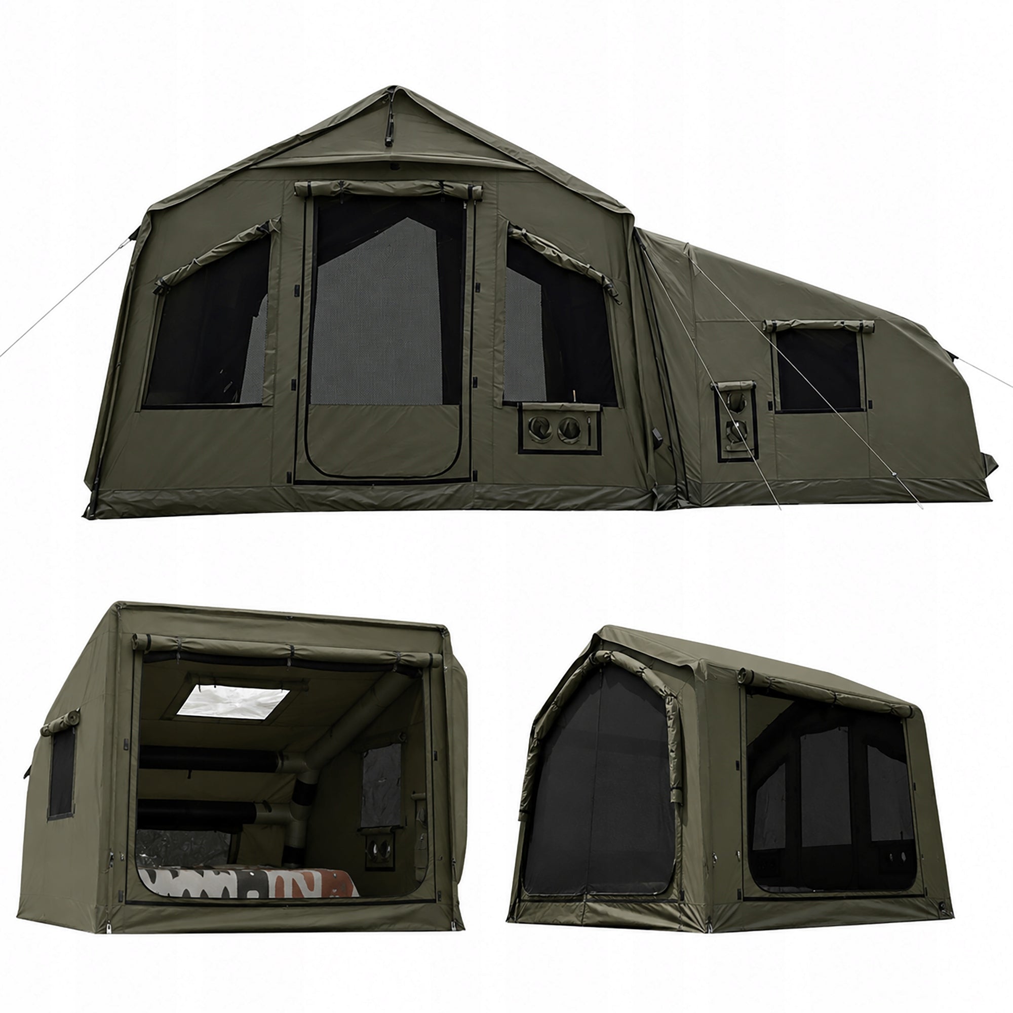 Glamping Pumped Camping Tent Up to 10 Pers Large with Oxford Bedroom