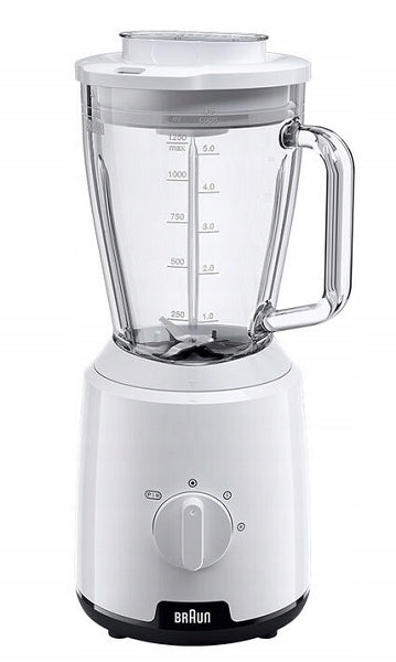 Glass Chalice Blender 2 Speeds 600W White Braun JB1050WH