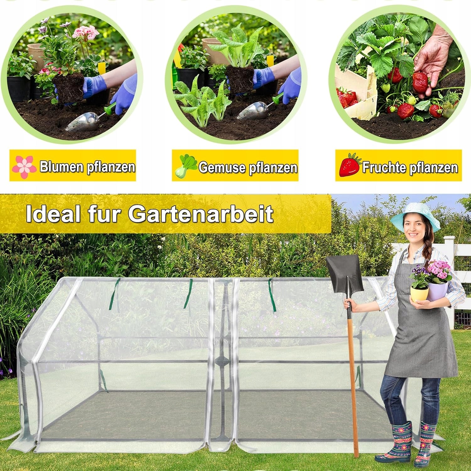 Glass Fiber Tomato Greenhouse 180x90x90cm White EAN (GTIN) 4059438580963