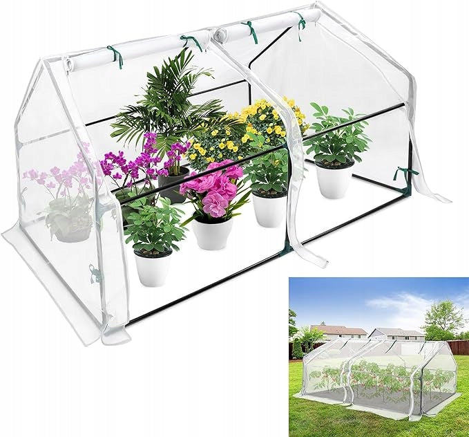 Glass Fiber Tomato Greenhouse 180x90x90cm White