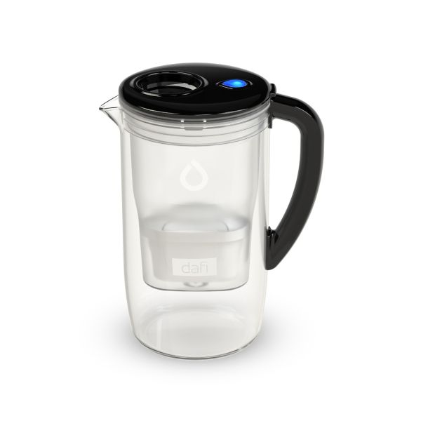 Glass Filter Jug Dafi PRISMA LED Black 6x Unimax Cartridge Manufacturer code E.FO.DAFI.SZKL.PRISMA.UM.LED.CZAR.P-6