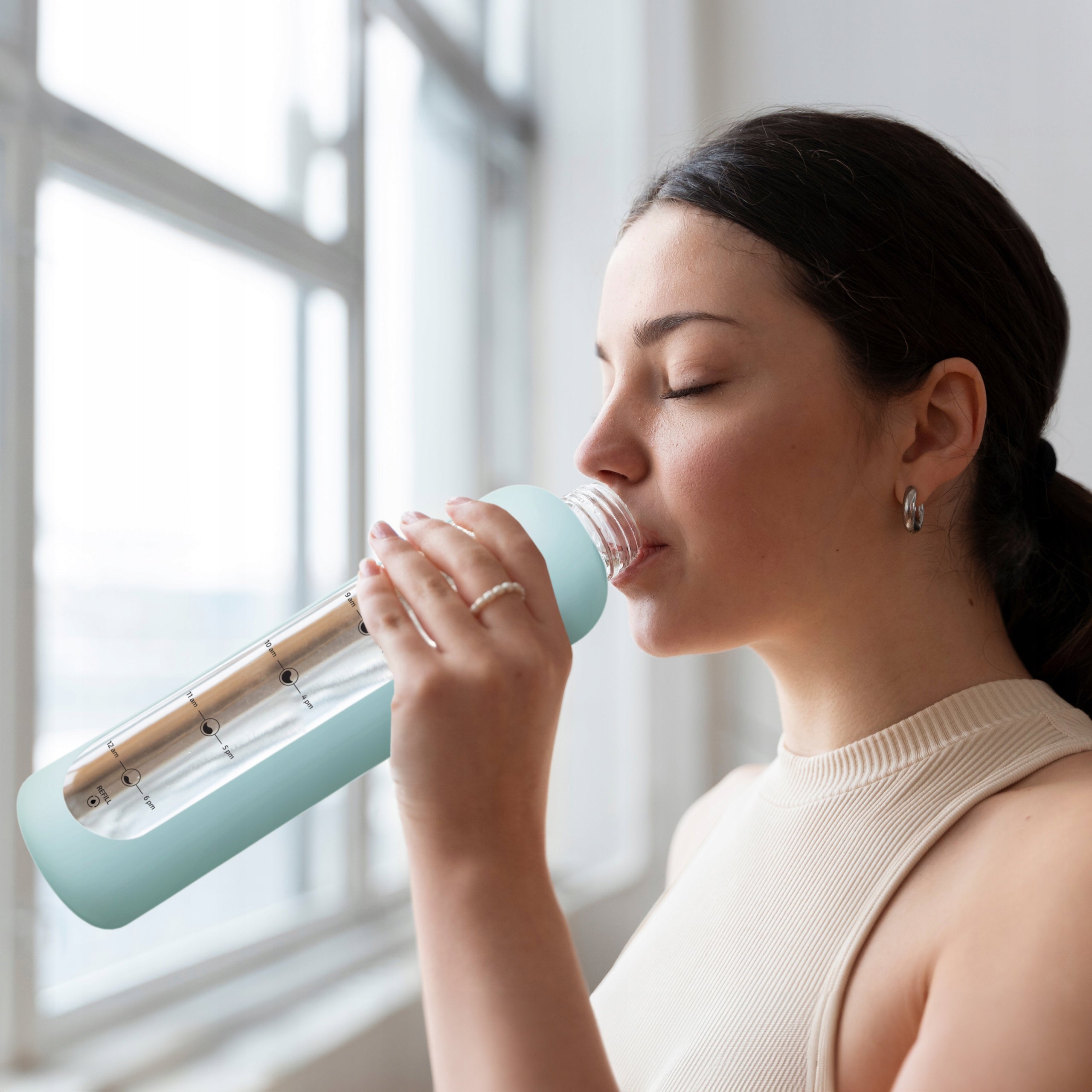 Glass bottle 1l motivational water with measuring cup gym AquaFloow 1L EAN (GTIN) 5902668917872