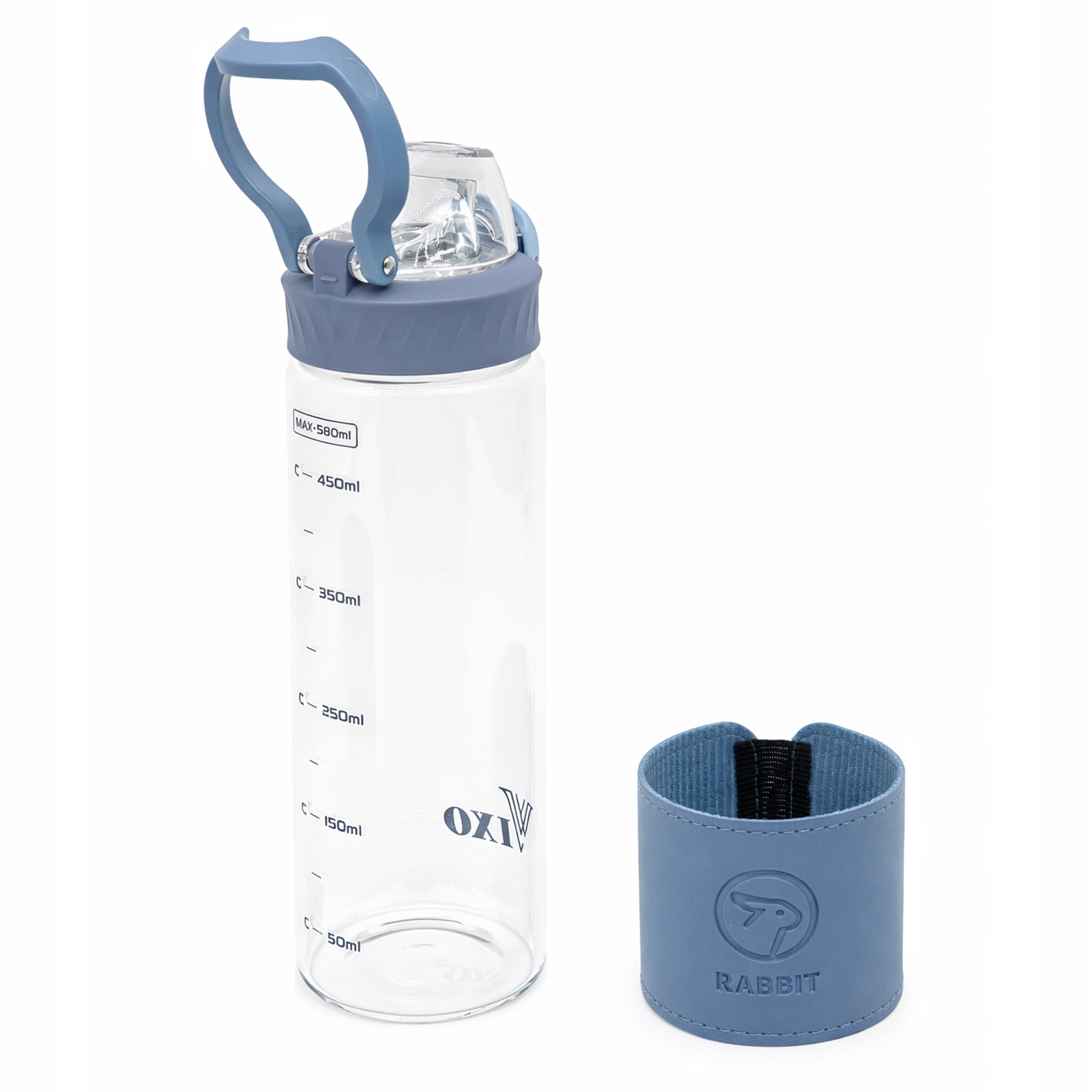 Glass bottle 580ml VIXO eco water bottle with glass strainer holder scoop Kind water bottle