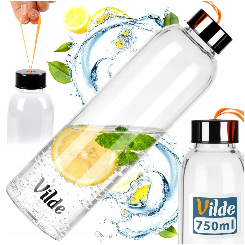 Glass bottle for drinks water juice lemonade cocktail smoothie water bottle 0,75L