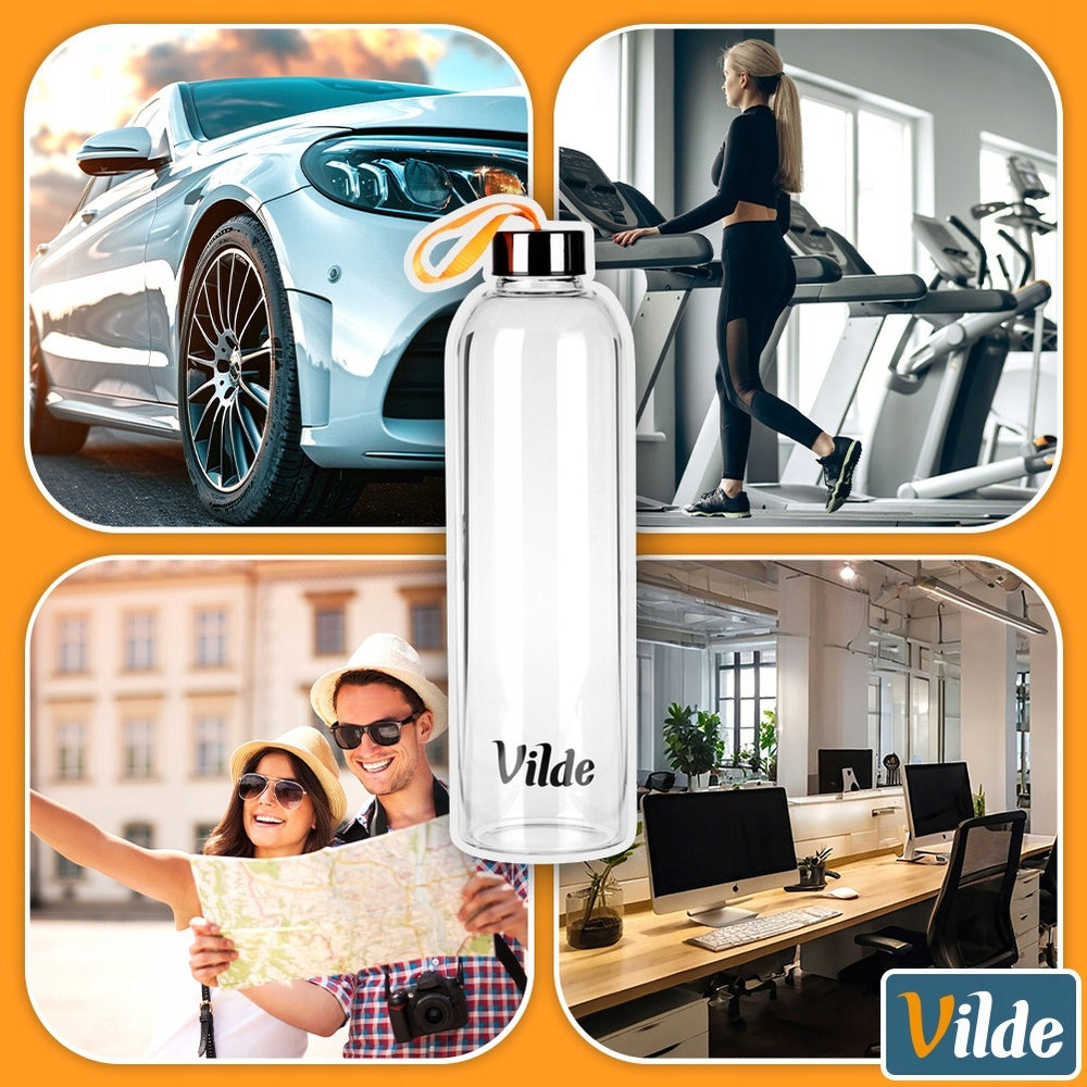 Glass bottle for drinks water juice lemonade cocktail smoothie water bottle 1L Volume 1000 ml