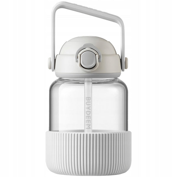 Glass bottle with straw 800ml Buydeem DG710 for water White
