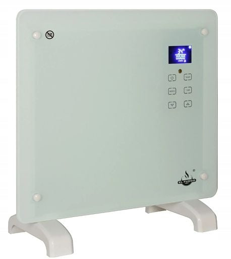 Glass convector heater El Fuego 1000 W white portable wall Brand El Fuego