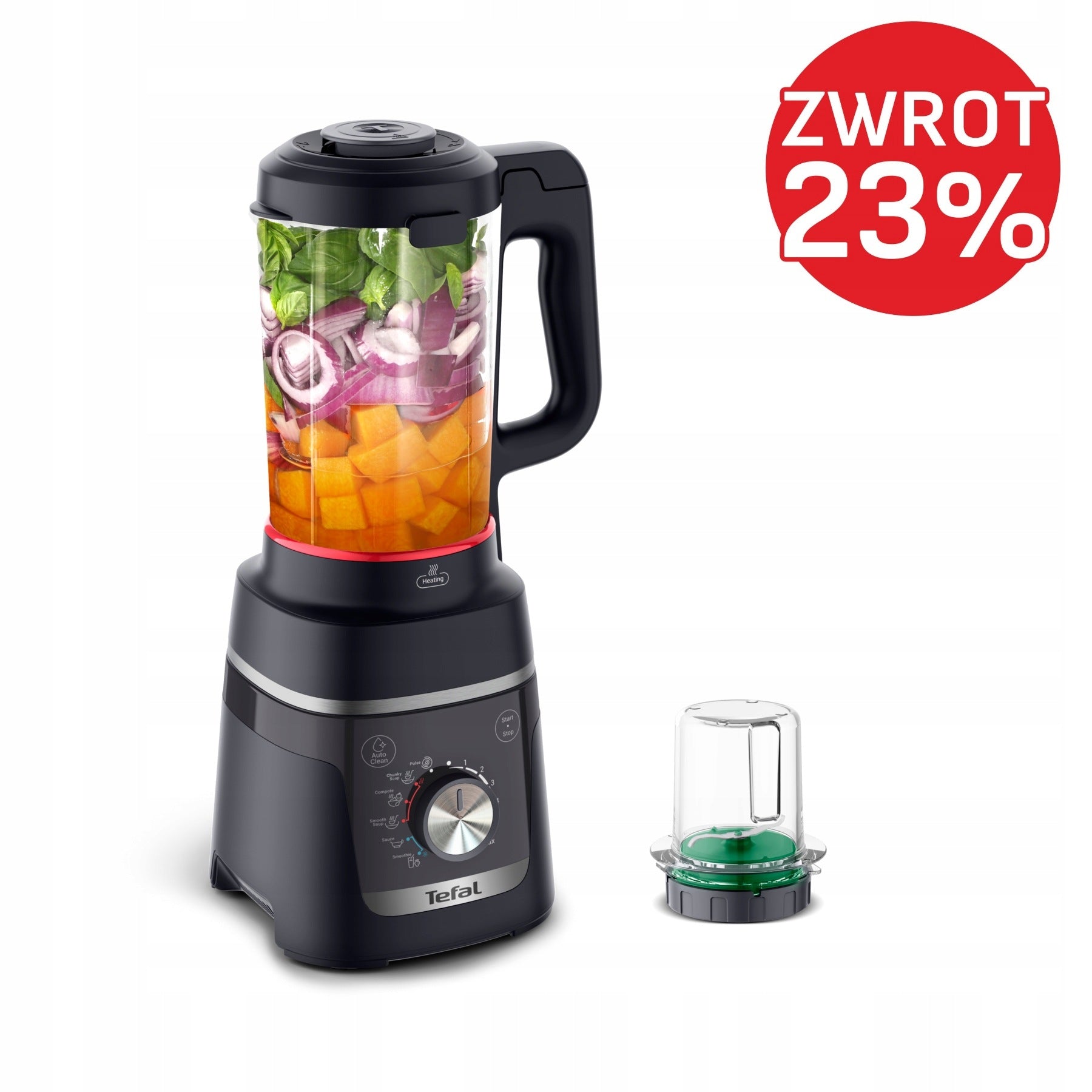 Glass cooking cup blender TEFAL BL5768F0 5 programs 1,75l 1000W