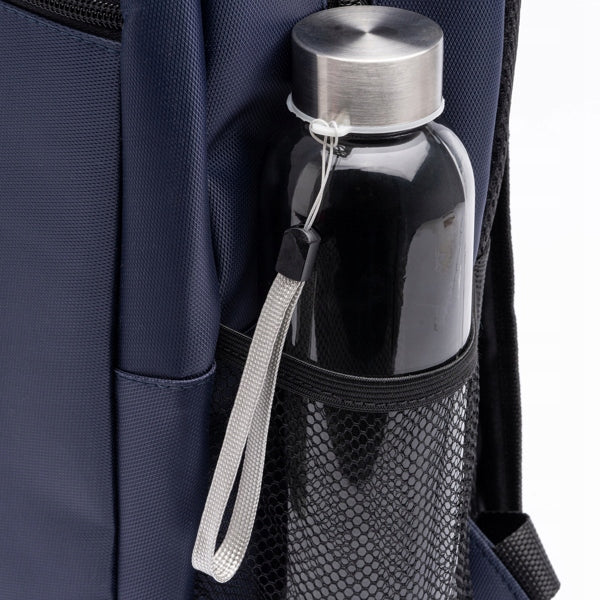 Glass eco-friendly water bottle 500 ml for training trip to school Manufacturer code Butelka szklana dla aktywnych niebieska