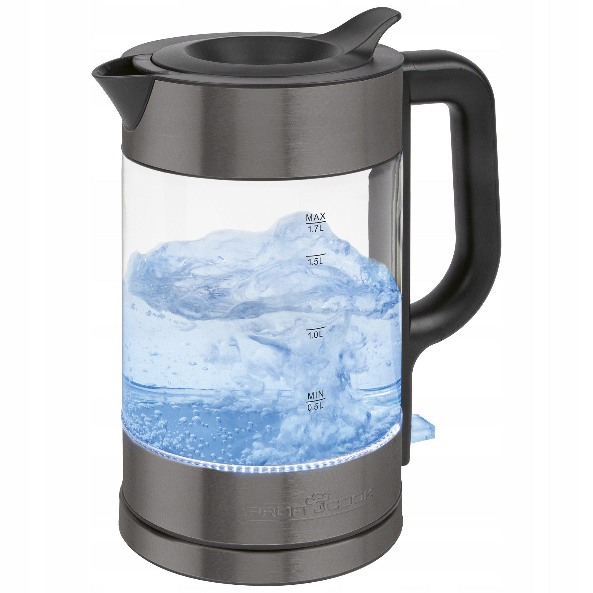 Glass electric kettle 1.7 L Glass ProfiCook PC-WKS (dark inox) Packaging status original
