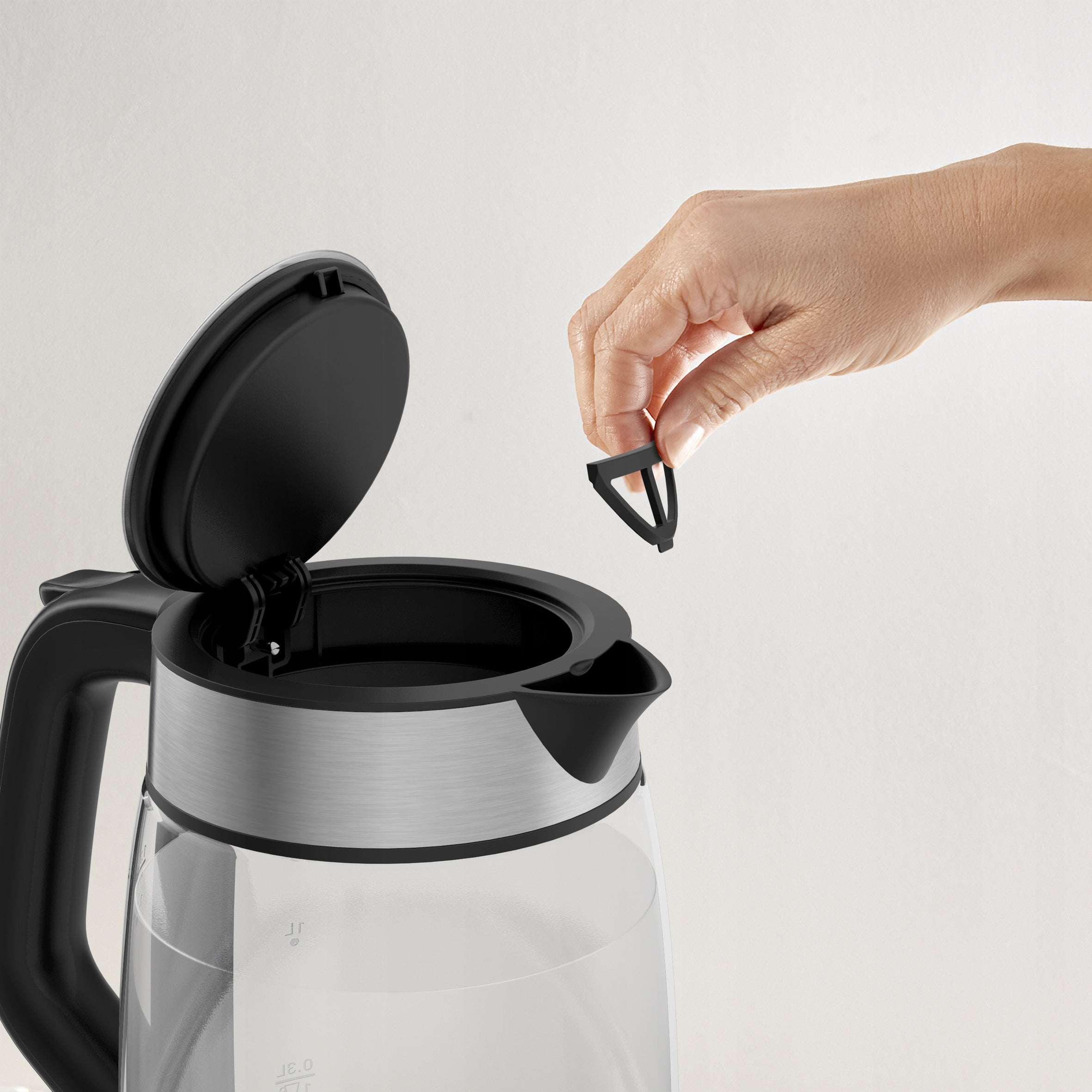 Glass electric kettle TEFAL KI605830 2200W steel Power 2200 W
