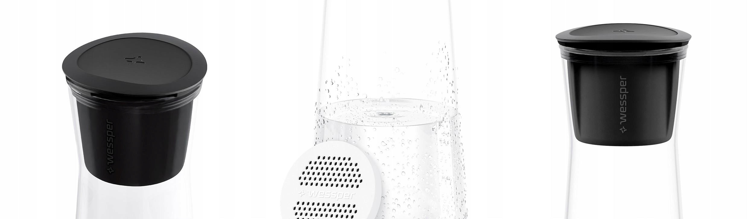 Glass filter carafe Wessper K1 BOROSCILICATE 1L + 3x water filter Brand Wessper