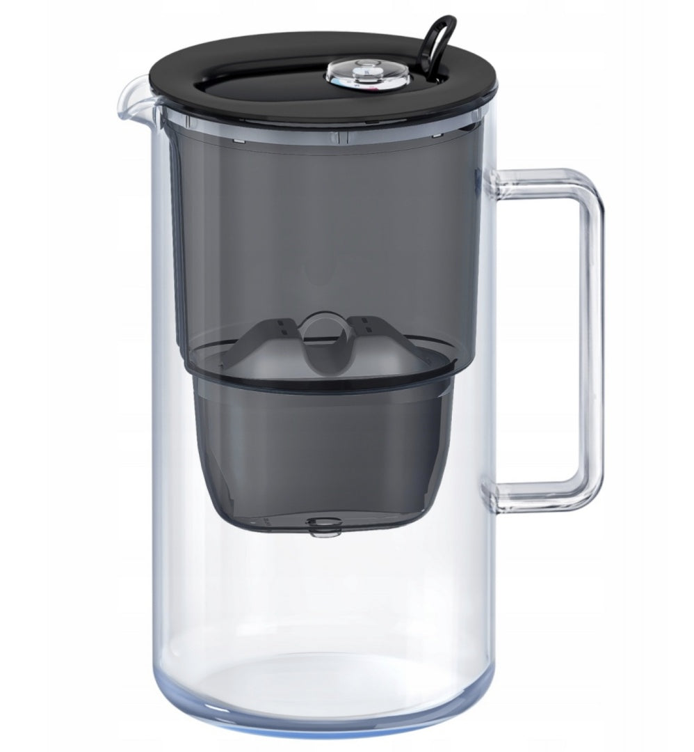 Glass filter jug Aquaphor Glass BLACK + 4 filters Maxfor+ Packaging status original