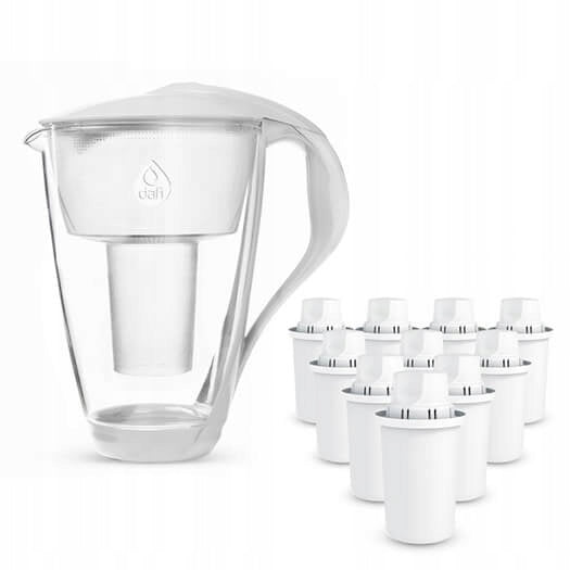 Glass filter jug Dafi CRYSTAL LED 2 l white + 10 Classic cartridges